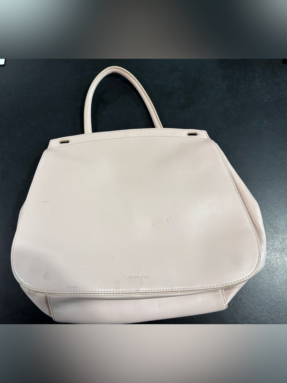 STEVEN ALAN SOFT PINK COWHIDE LEATHER HANDBAG NWOT HAS A MARK SEE PIC